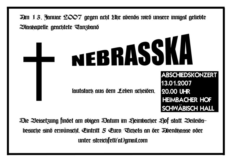 Nebrasska Abschiedskonzert
